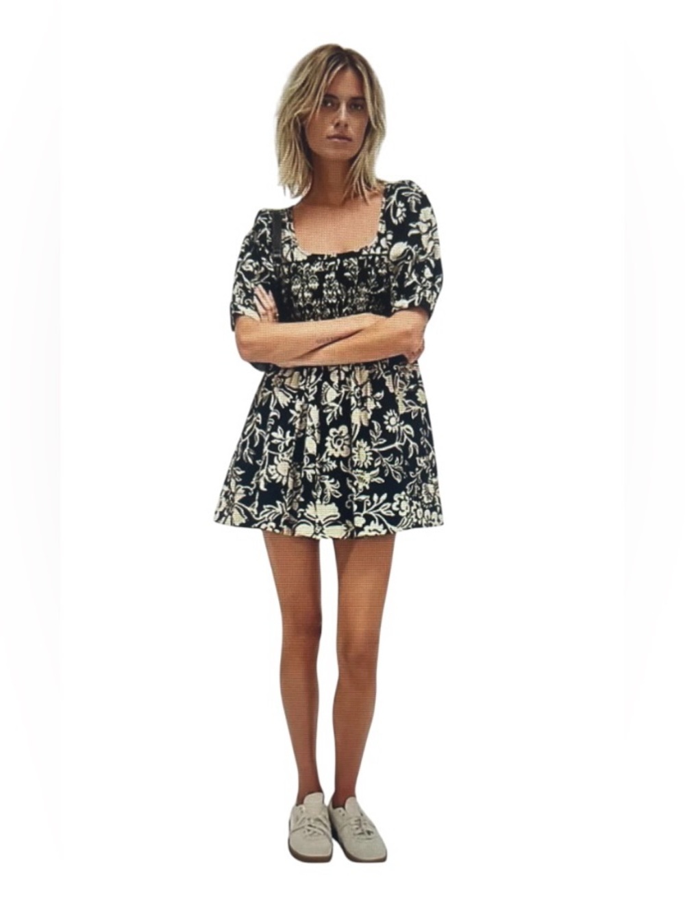 FREE PEOPLE Dear Delilah Black Tan Mini Stretch Bodice Open Back Dress Small